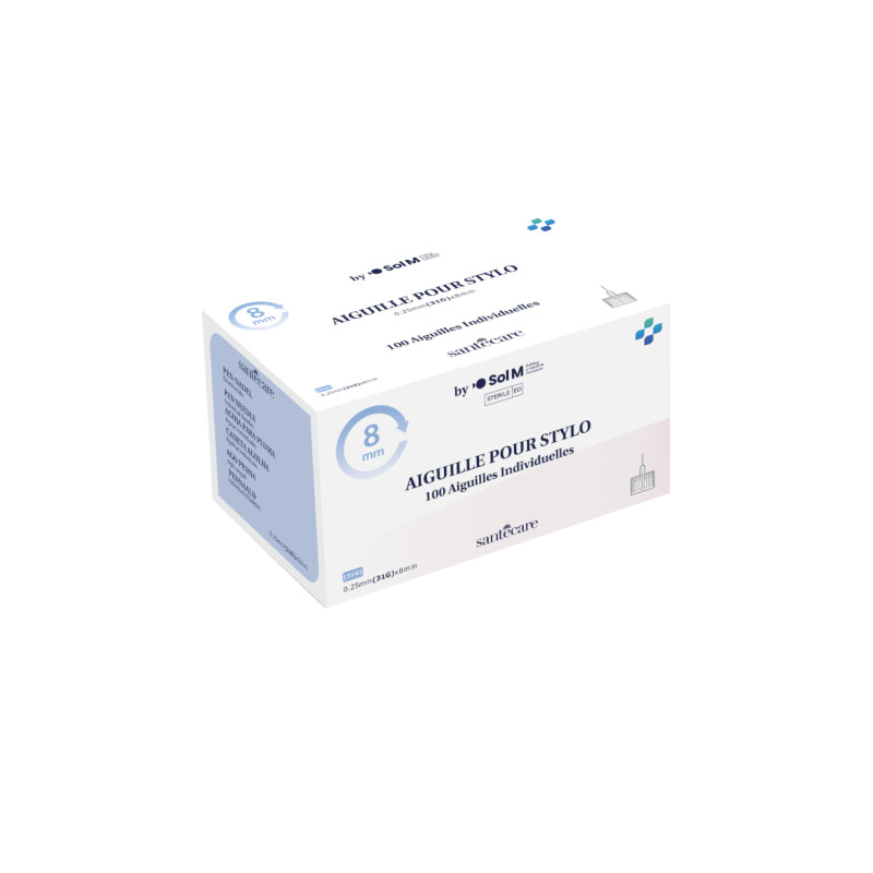 Aiguille pour stylo à insuline 31G (0,25mm x 8mm) - Boîte de 100 Aiguille pour stylo à insuline 31G (0,25mm x 8mm) - Boîte de 100