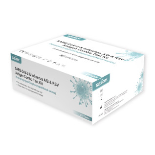 Test Antigénique Nasopharyngé Combo 3 en 1 TROD Grippe/Covid-19/VRS SEJOY - Boîte de 25 tests