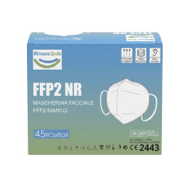 Masque FFP2 NR Blanc Boîte de 45 - Rinnova Smile | Planète Masques