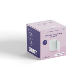 Bande de contention cohésive 3m x 7 cm - Blanche