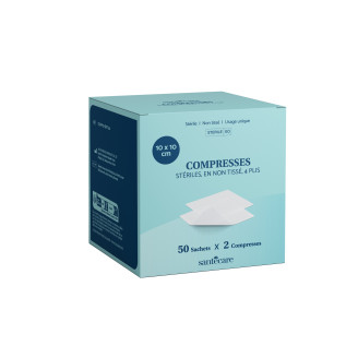 Compresses Stériles en non tissé 10x10cm – 50×2