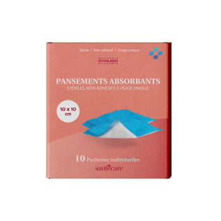Pansements absorbants - 10 x 10 cm