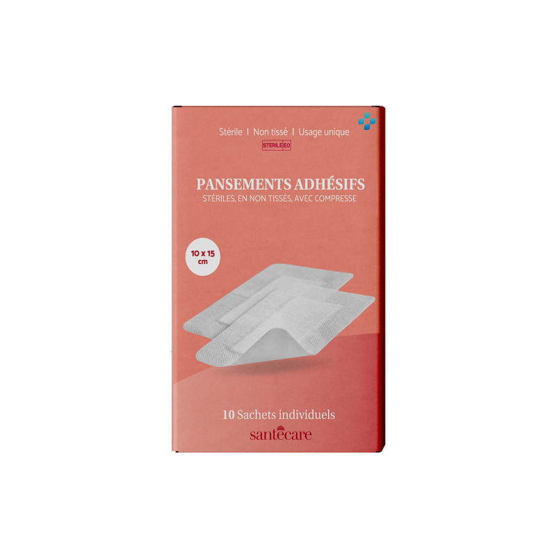 Pansements adhésifs non-tissé stériles avec compresse - 10 cm x 15 cm Pansements adhésifs non-tissé stériles avec compresse - 10 cm x 15 cm