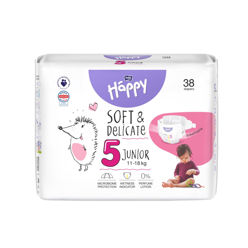 Couches Bébé HAPPY Junior T5 (11 à 18kg) - Sachet de 38 Couches Bébé HAPPY Junior T5 (11 à 18kg) - Sachet de 38