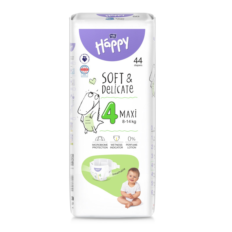 Couches Bébé HAPPY Maxi T4 (8 à 14kg) - Sachet de 44 Couches Bébé HAPPY Maxi T4 (8 à 14kg) - Sachet de 44
