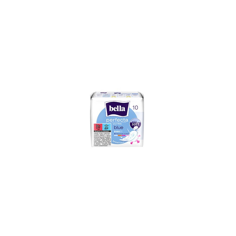 BELLA Serviettes Féminines Ultra Minces Ultra Blue - Sachet de 10