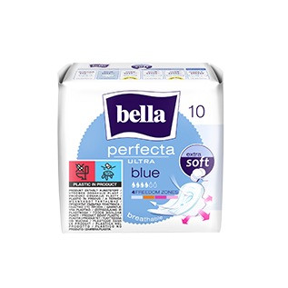 BELLA Serviettes Féminines Ultra Minces Ultra Blue - Sachet de 10
