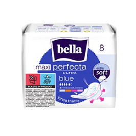BELLA Serviettes Féminines Ultra Minces Ultra Maxi Blue - Sachet de 8