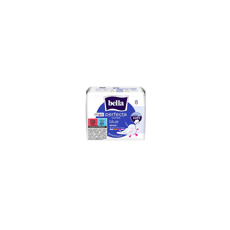 BELLA Serviettes Féminines Ultra Minces Ultra Maxi Blue - Sachet de 8