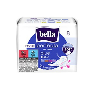 BELLA Serviettes Féminines Ultra Minces Ultra Maxi Blue - Sachet de 8