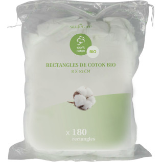 Rectangles de Coton BIO 180 pcs - 8x10 cm - SANTECARE