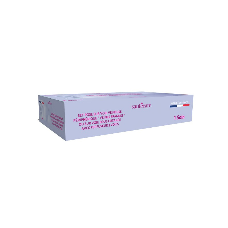 Set de Perfusion - Pose sur Voie Veineuse Périphérique (Veines Fragiles) - Perfuseur 3 Voies - 1 soin Set de Perfusion - Pose sur Voie Veineuse Périphérique (Veines Fragiles) - Perfuseur 3 Voies - 1 soin