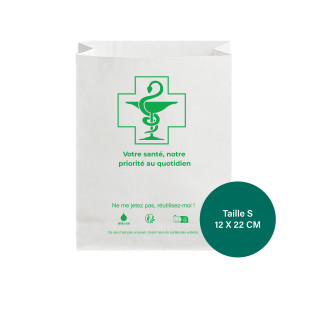 Pochettes kraft pharmacie - Taille S (12x22cm) - Carton de 2000 pochettes