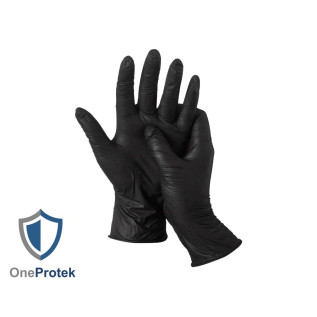 OneProtek - Boîte de 100 Gants d'examen Vitrile - Taille S - Noir