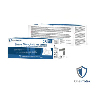 OneProtek - Boîte de 50 Masques Médicaux bleu 3 Plis EN 14683 Type IIR