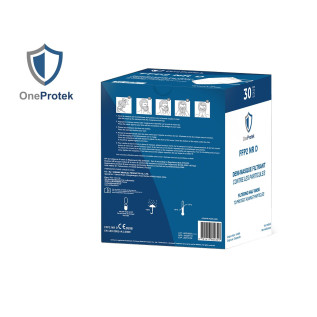 OneProtek - Boite de 30 Masques de Protection Respiratoire FFP2 NR - Sachet individuel - Blanc