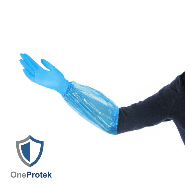 OneProtek - Manchettes Courtes de protection - Sachet de 100 pieces - Bleu