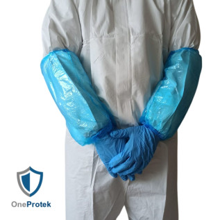 OneProtek - Manchettes Courtes de protection - Sachet de 100 pieces - Bleu