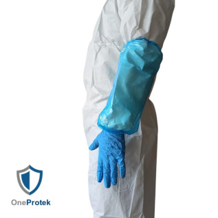 OneProtek - Manchettes Courtes de protection - Sachet de 100 pieces - Bleu