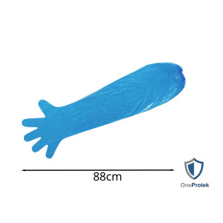 OneProtek - Sachet de 100 gants en PE longs - Bleu