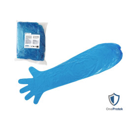 OneProtek - Sachet de 100 gants en PE longs - Bleu