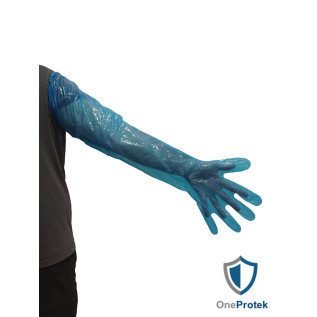 OneProtek - Sachet de 100 gants en PE longs - Bleu