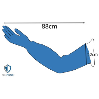 OneProtek - Sachet de 100 gants en PE longs - Bleu