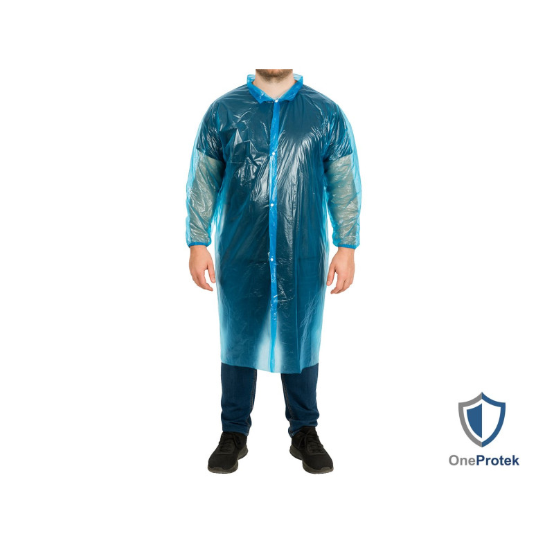 OneProtek - Sachet de 10 Blouses Imperméables Jetables - Taille Unique - Bleu
