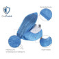 OneProtek - Sachet de 100 Surchaussures Jetables en Polyéthylène Chloré Imperméables - Taille Unique - Bleu