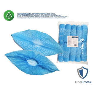 OneProtek - Sachet de 100 Surchaussures Jetables en Polypropylène non tissé Anti-dérapant - Taille Unique - Bleu