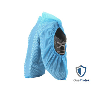 OneProtek - Sachet de 100 Surchaussures Jetables en Polypropylène non tissé Anti-dérapant - Taille Unique - Bleu