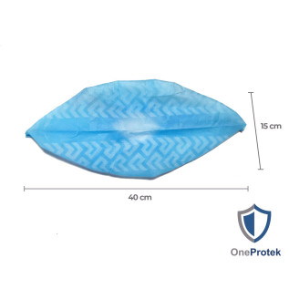 OneProtek - Sachet de 100 Surchaussures Jetables en Polypropylène non tissé Anti-dérapant - Taille Unique - Bleu