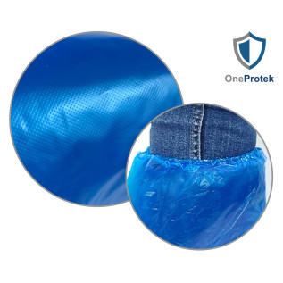 OneProtek - Sachet de 50 Surbottes Jetables en Polyéthylène Imperméables - Taille Unique - Bleu