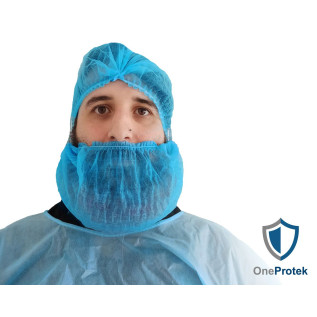 OneProtek - Cache-Barbe - Sachet de 100 pièces - Bleu