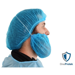 OneProtek - Cache-Barbe - Sachet de 100 pièces - Bleu