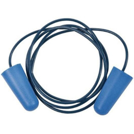OneProtek - Sachet de 200 paires de bouchons de protection d'oreille - Avec cordelette - Bleu - Sous-emballé par paire
