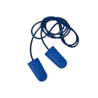 OneProtek - Sachet de 200 paires de bouchons de protection d'oreille - Avec cordelette - Bleu - Sous-emballé par paire