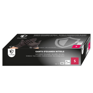 Gants d'examen Nitrile OneProtek - Boîte de 100 - Noir