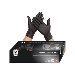 Gants d'examen Nitrile OneProtek - Boîte de 100 - Noir
