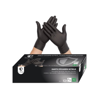 Gants d'examen Nitrile OneProtek - Boîte de 100 - Noir