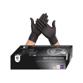 Gants d'examen Nitrile OneProtek - Boîte de 100 - Noir