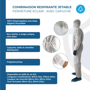 Combinaison de protection PP OneProtek - Blanc