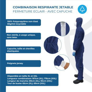 Combinaison de protection PP OneProtek - Bleu