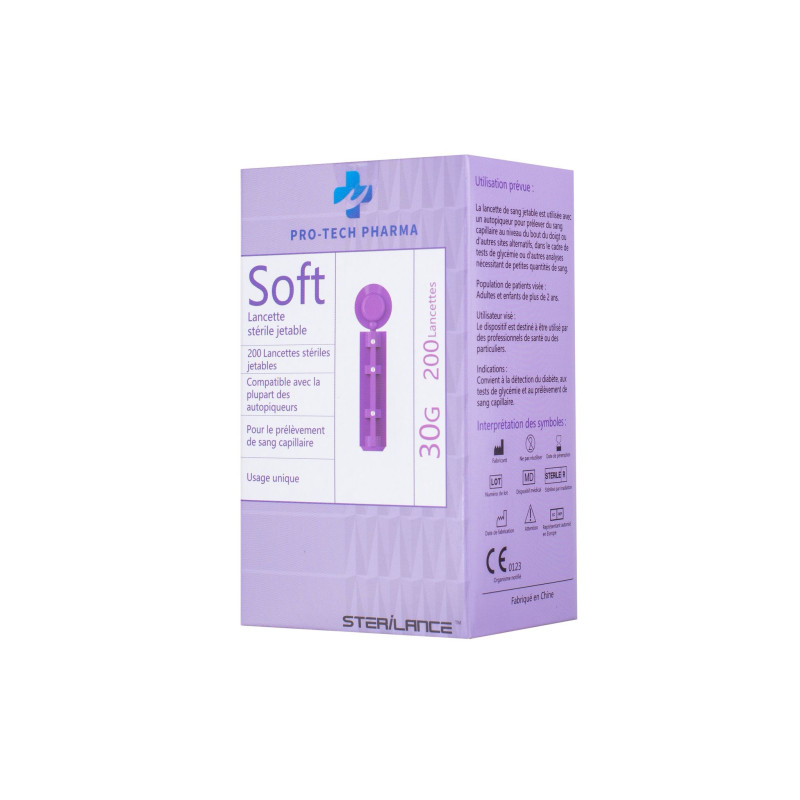 Lancette Stérile bioland SOFT 30G - Boîte de 200 Lancette Stérile bioland SOFT 30G - Boîte de 200
