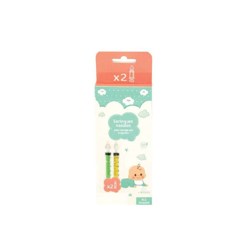 Seringues Nasales Couleurs Vert/Jaune x2 (Destockage)