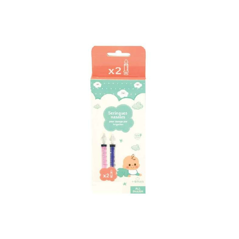 Seringues Nasales Couleurs Bleu/Orange x2 (Destockage)