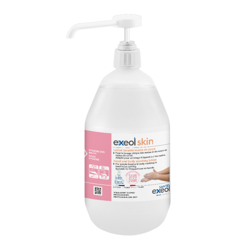 Exeol Skin 1L Pompe - Lotion Lavante Mains et Corps Ecolabel