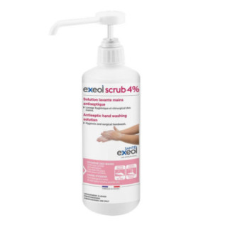 Exeol Scrub 4% 500mL Pompe - Solution Lavante Mains Antiseptique
