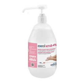 Exeol Scrub 4% 1L Pompe - Solution Lavante Mains Antiseptique