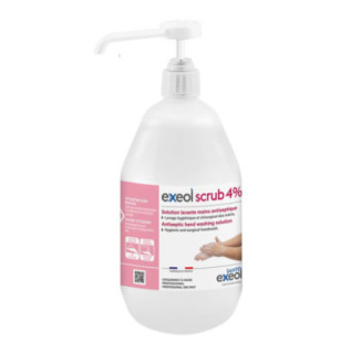 Exeol Scrub 4% 1L Pompe - Solution Lavante Mains Antiseptique